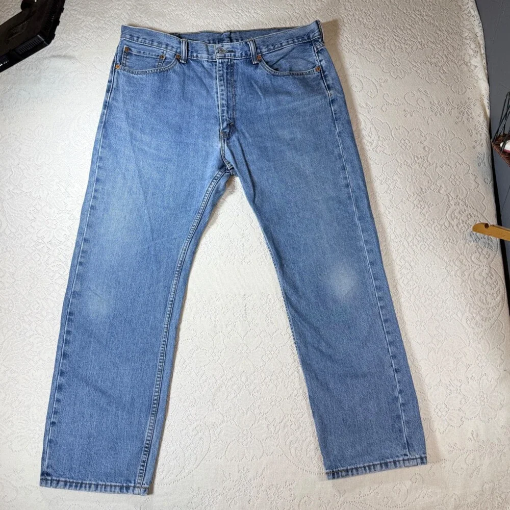 Leviâs 505 Jeans Menâs W40 L32 Blue Straight Leg Denim
